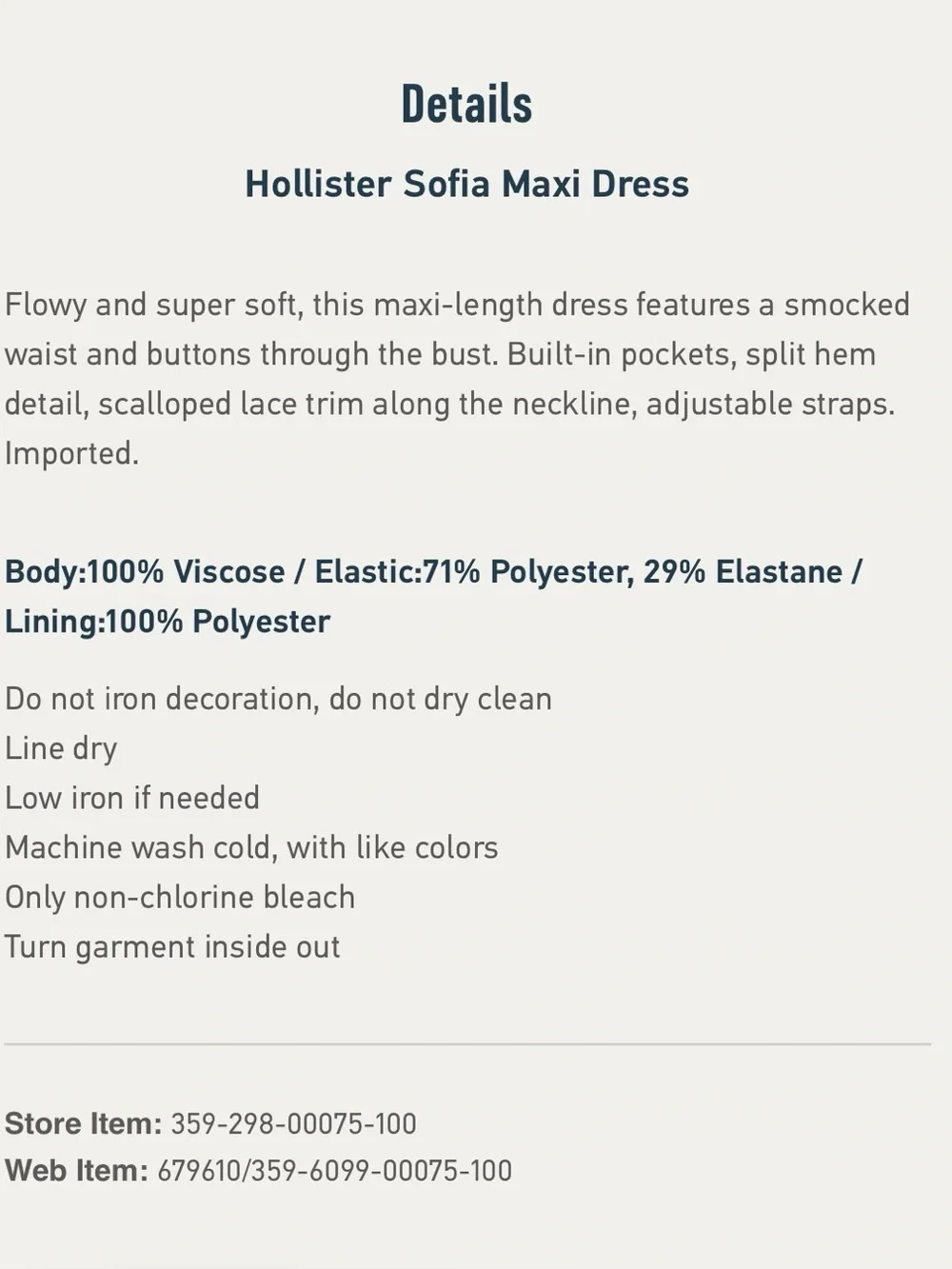 Hollister never worn